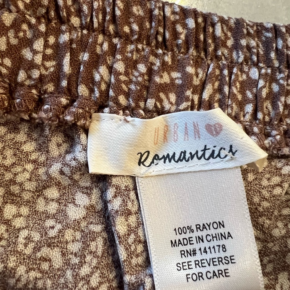 Light Brown Patterned Skirt With Drawstring - image 2